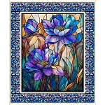 Mosaic Blooms Stained Glass 36 Inch Panel 31482 X Quilting Treasures